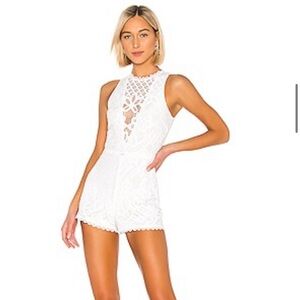 Lovers + Friends White Lace Romper